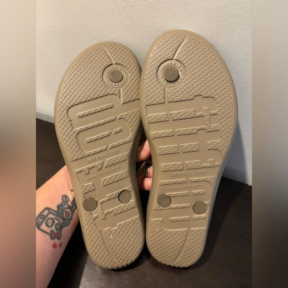 Fitflop Timberwolf Beige Iqushion Ergonomic Men's Slides Size 9